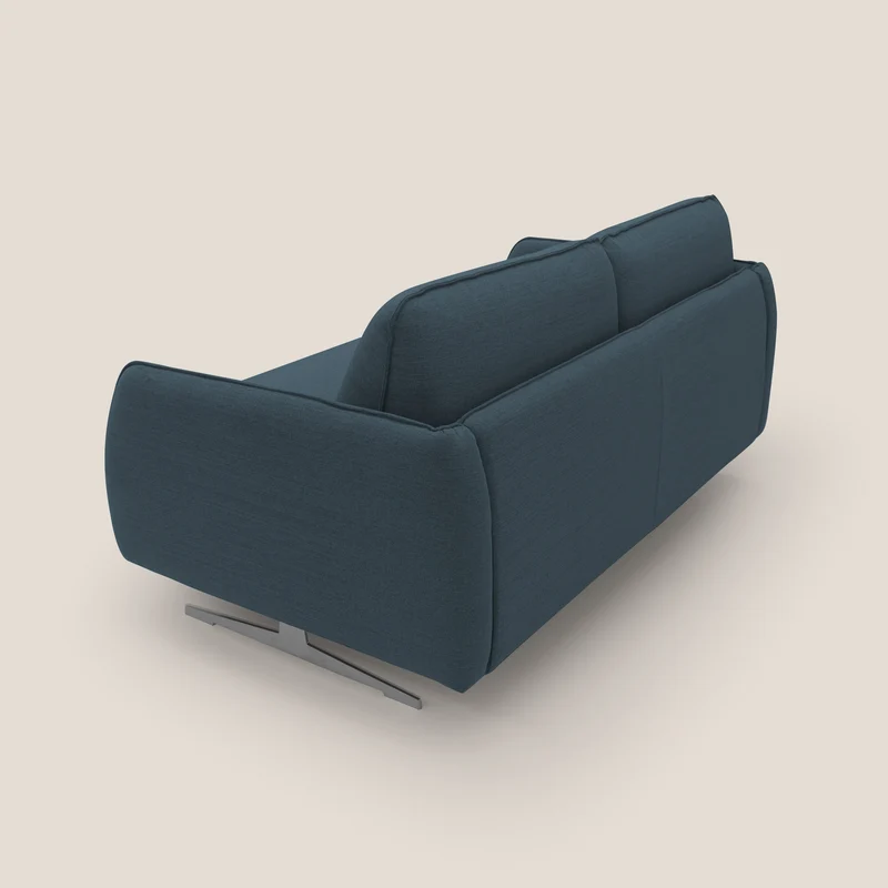 Texas Canapé convertible matrimonial moderne en tissu imperméable T19 bleu
