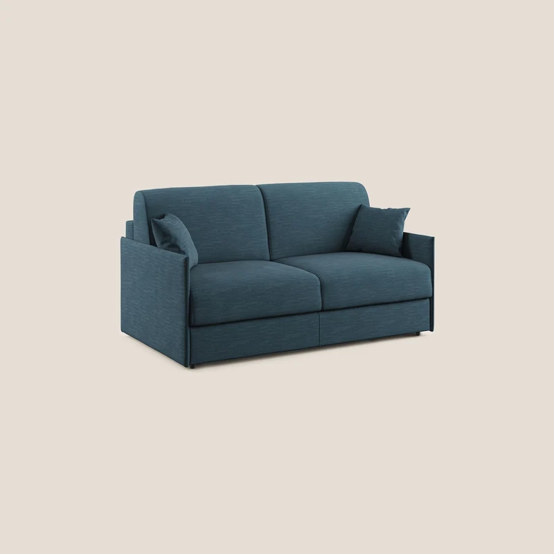 Evans canapé lit convertible en tissu recyclé bleu canard