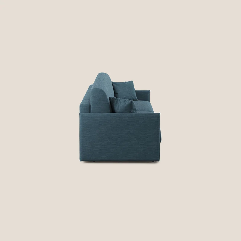 Evans canapé lit convertible en tissu recyclé bleu canard