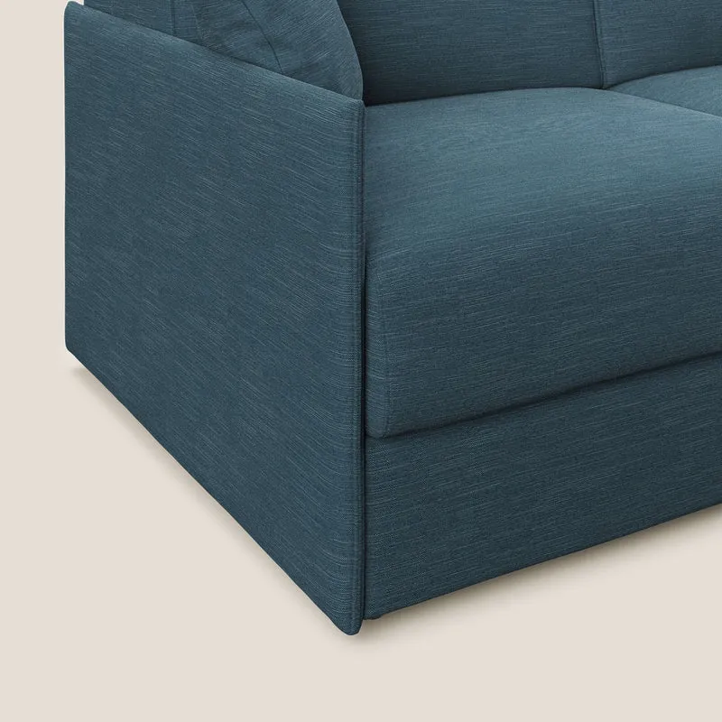 Evans canapé lit convertible en tissu recyclé bleu canard