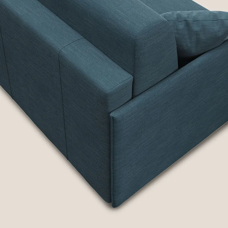 Evans canapé lit convertible en tissu recyclé bleu canard