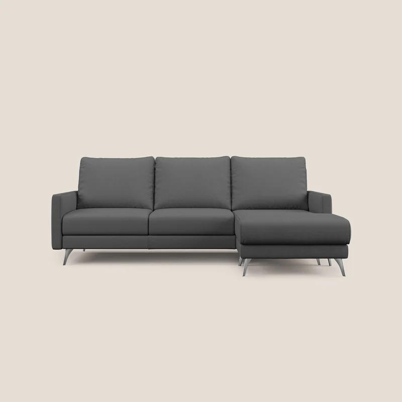 Klimt canapé d'angle avec assises coulissantes en tissu dous détachable T05 anthracite