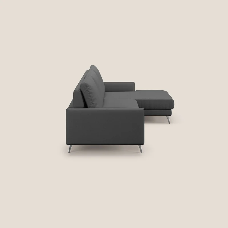 Klimt canapé d'angle avec assises coulissantes en tissu dous détachable T05 anthracite