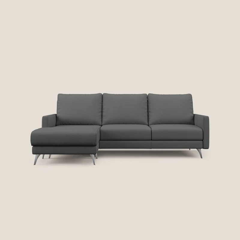 Klimt canapé d'angle avec assises coulissantes en tissu dous détachable T05 anthracite