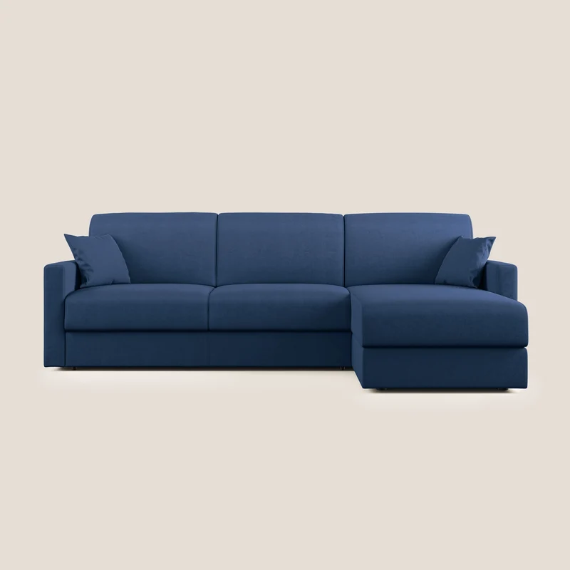 Chris canapé d'angle convertible en microfibre détachable T11 bleu