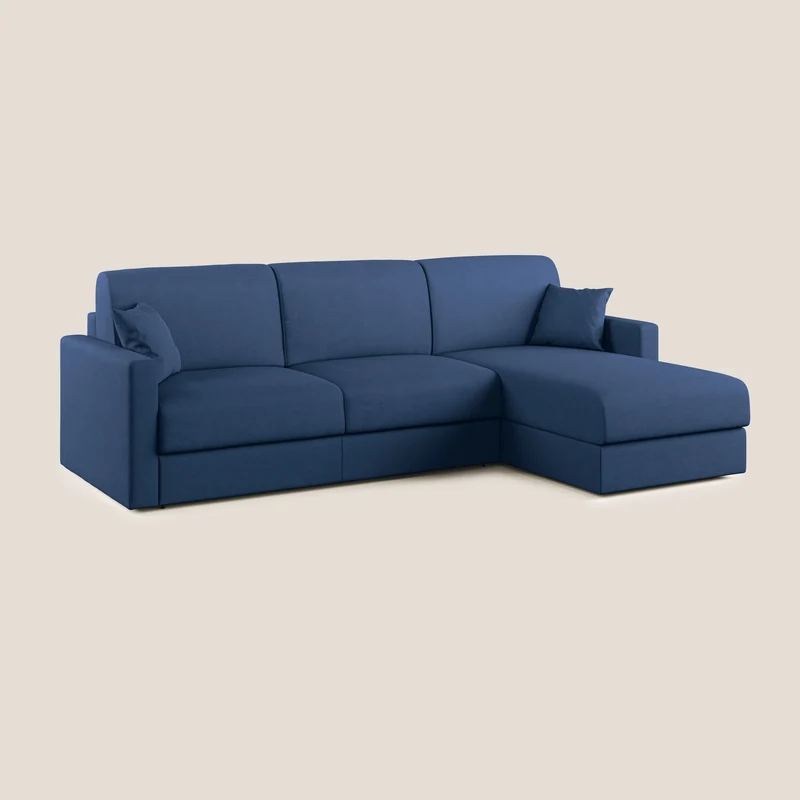 Chris canapé d'angle convertible en microfibre détachable T11 bleu