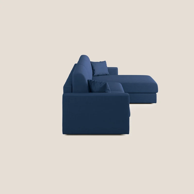 Chris canapé d'angle convertible en microfibre détachable T11 bleu