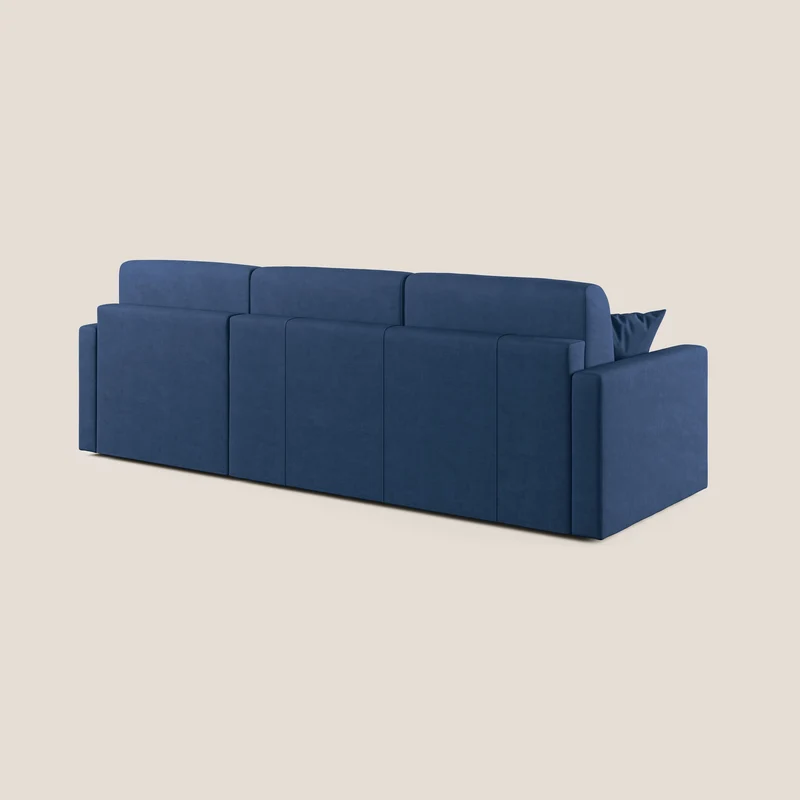 Chris canapé d'angle convertible en microfibre détachable T11 bleu
