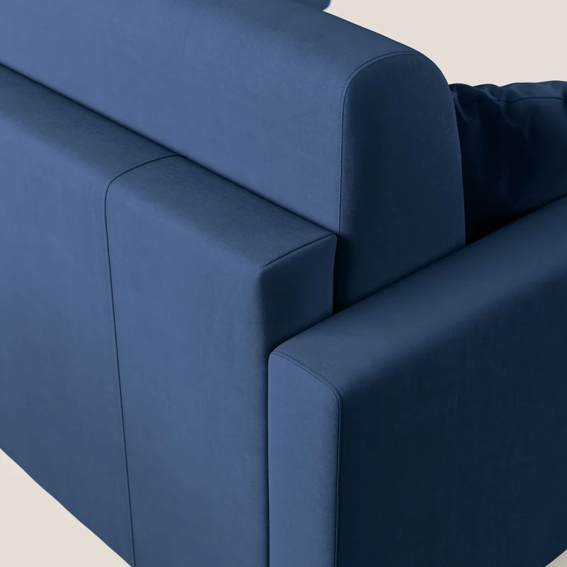 Chris canapé d'angle convertible en microfibre détachable T11 bleu