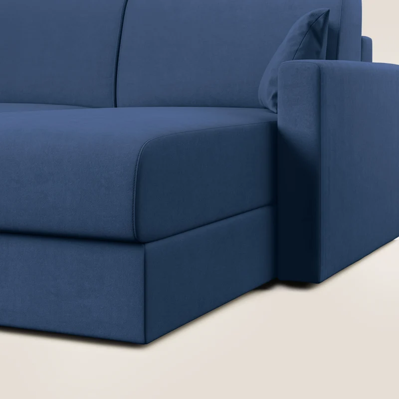 Chris canapé d'angle convertible en microfibre détachable T11 bleu
