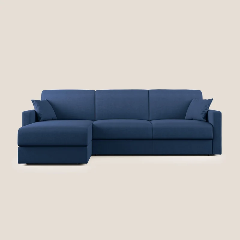 Chris canapé d'angle convertible en microfibre détachable T11 bleu