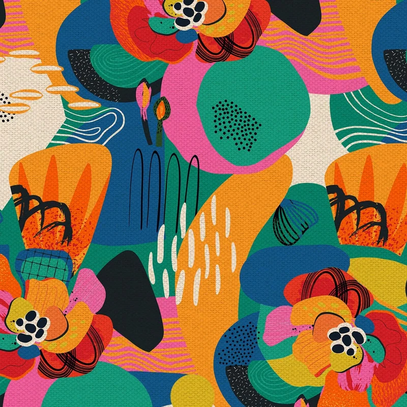 Joy Collection de coussins à motifs multicolores en tissu de coton frais et imperméable jaune