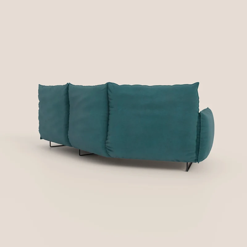 Monamour canapé d'angle au design moderne avec option relax électrique en microfibre détachable imperméable T11 bleu canard