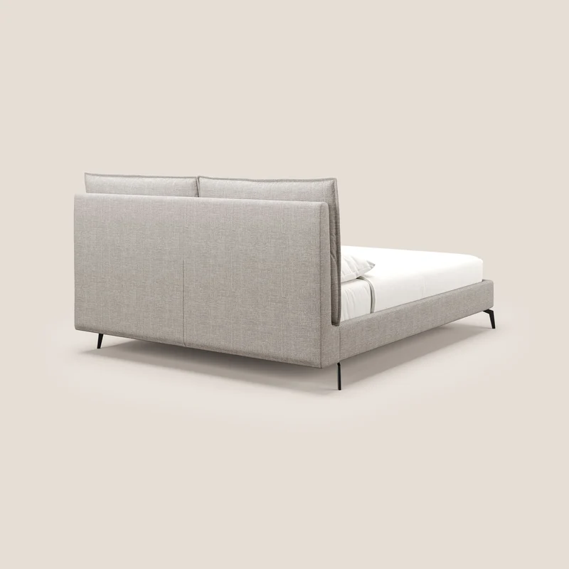 Cloe lit rembourré avec pieds en métal déhoussable en tissu imperméable T06 Taupe tortora