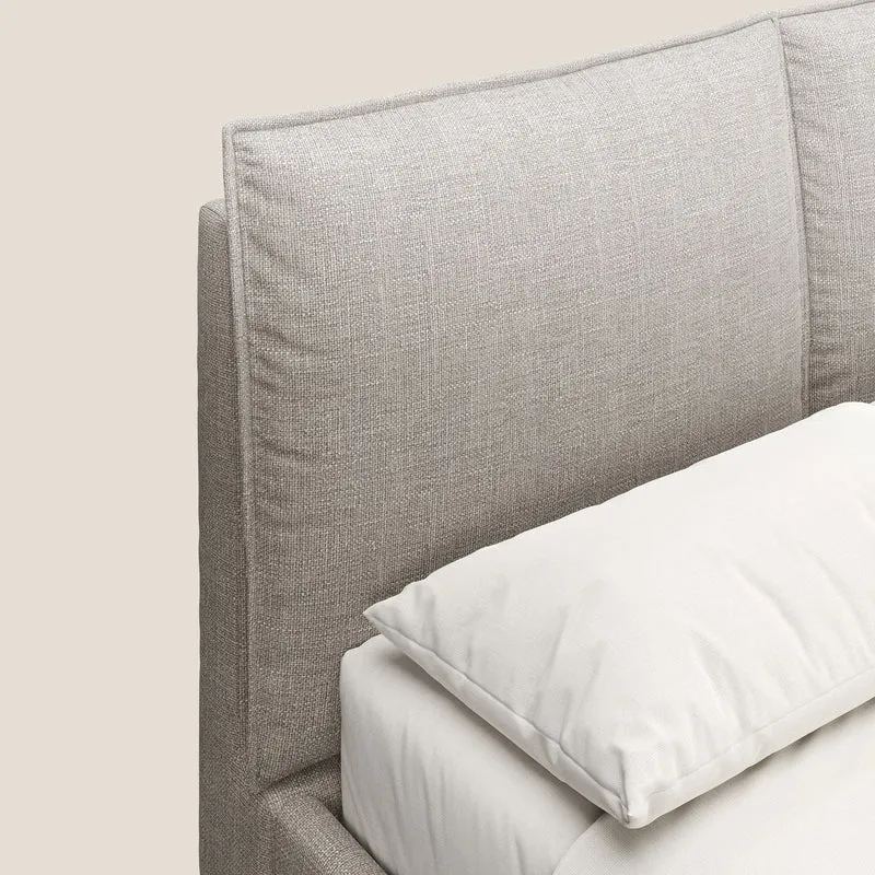 Cloe lit rembourré avec pieds en métal déhoussable en tissu imperméable T06 Taupe tortora