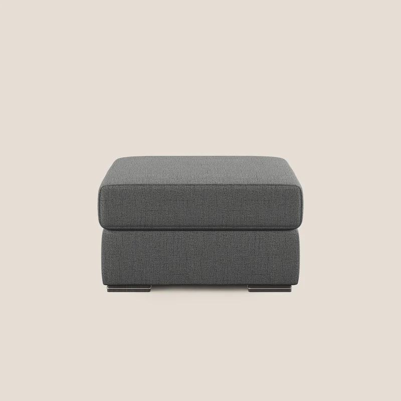 Sun pouf coffre en tissu imperméable flammé T03 gris