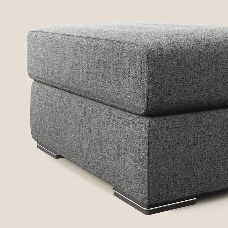Sun pouf coffre en tissu imperméable flammé T03 gris