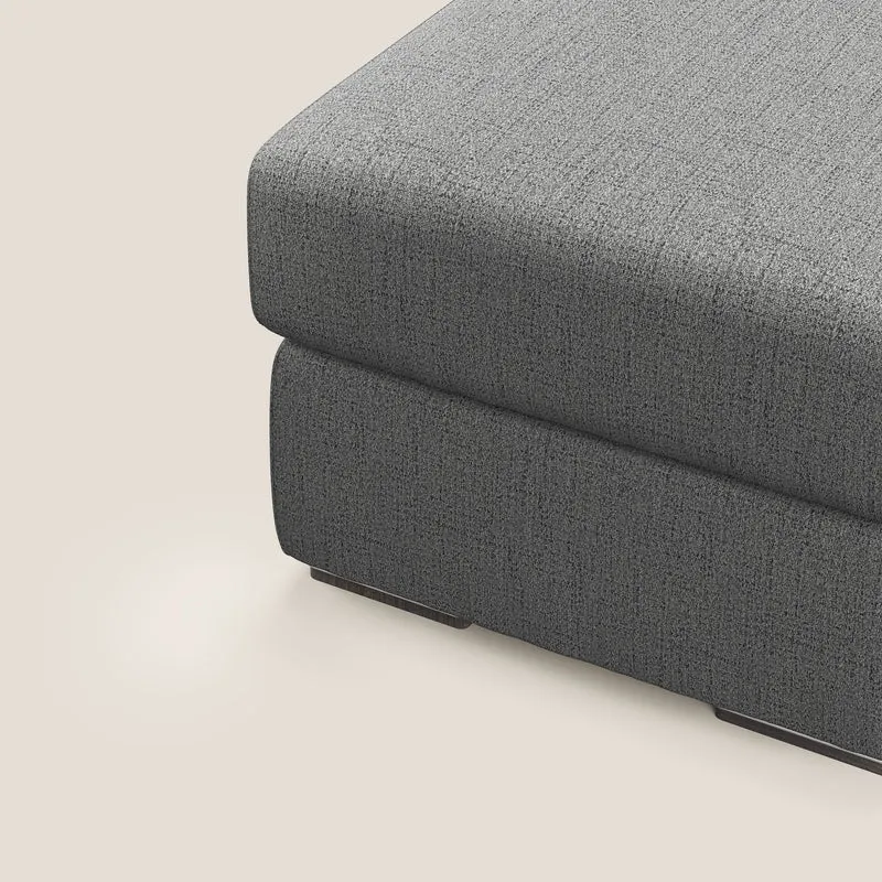 Sun pouf coffre en tissu imperméable flammé T03 gris