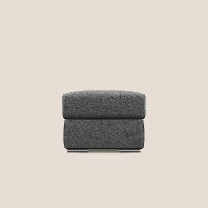 Sun pouf coffre en tissu imperméable flammé T03 gris