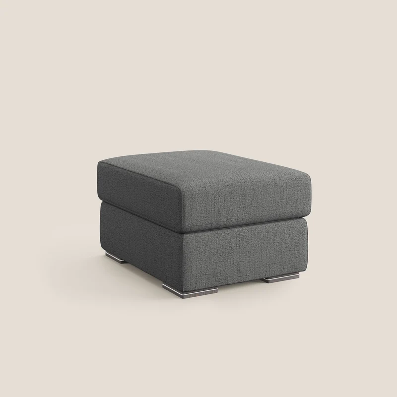 Sun pouf coffre en tissu imperméable flammé T03 gris