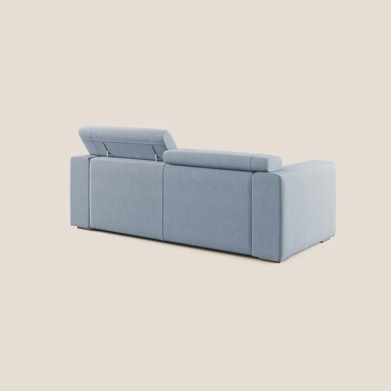 Vegas canapé avec têtières inclinables en microfibre imperméable T11 sucre glace