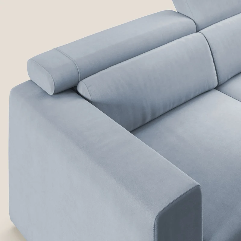 Vegas canapé avec têtières inclinables en microfibre imperméable T11 sucre glace