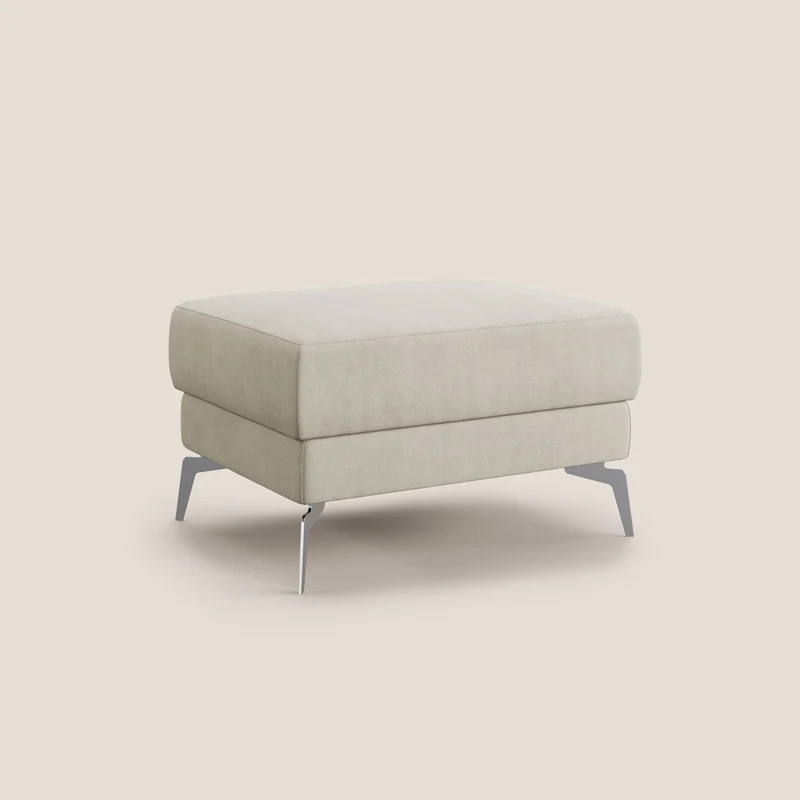 Star Pouf avec pieds hauts en tissu imperméable T02 crème