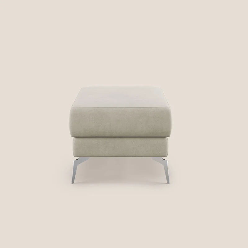 Star Pouf avec pieds hauts en tissu imperméable T02 crème