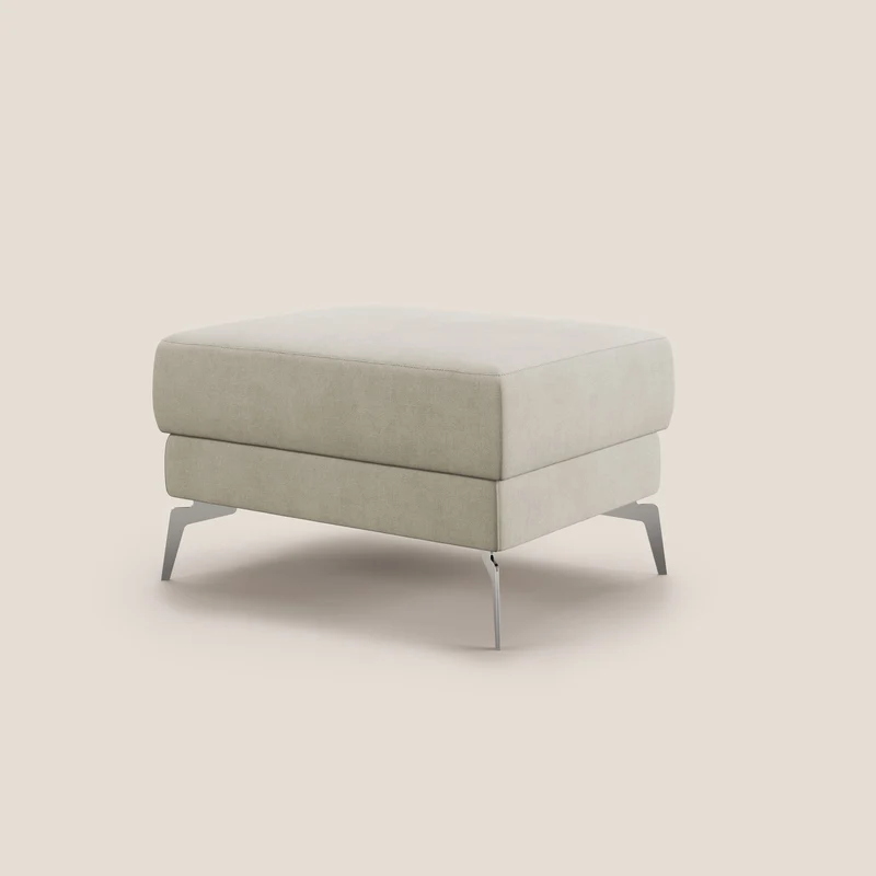 Star Pouf avec pieds hauts en tissu imperméable T02 crème