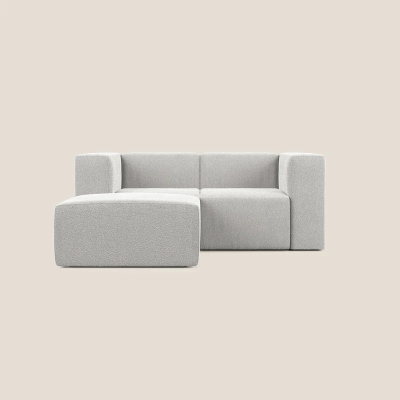 Nettuno canapé d'angle reversible modulable en bouclette douce T07 gris