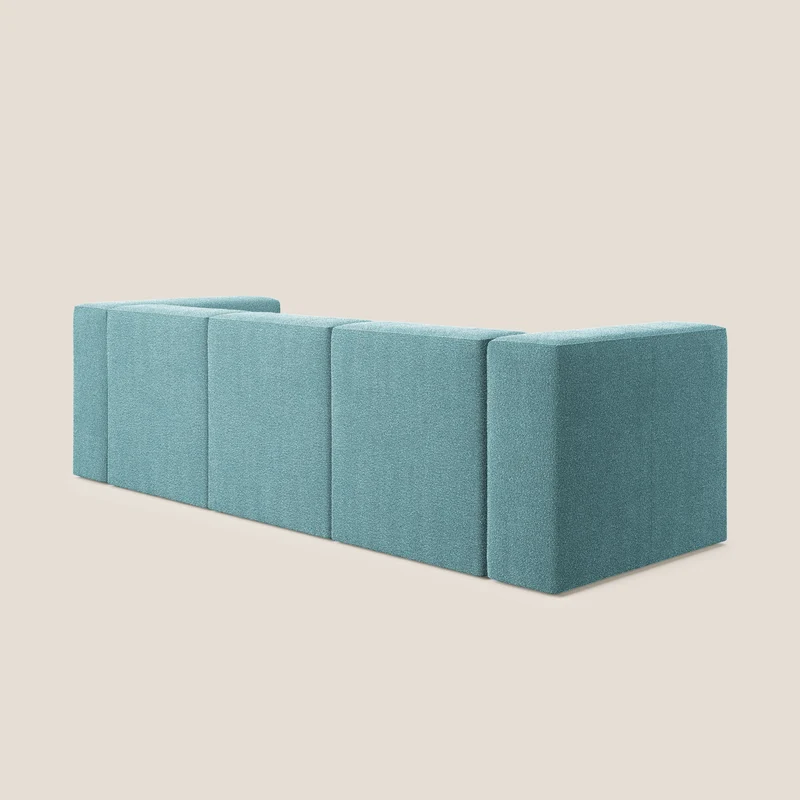 Nettuno canapé moderne modulable 3 assises en bouclette douce T07 bleu ciel