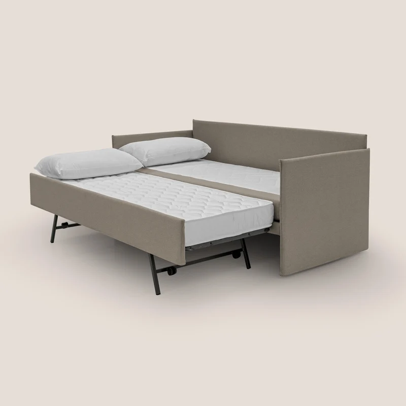 Brera Canapé duplex avec lits jumeaux et tissu effet coton imperméable T13 Taupe tortora