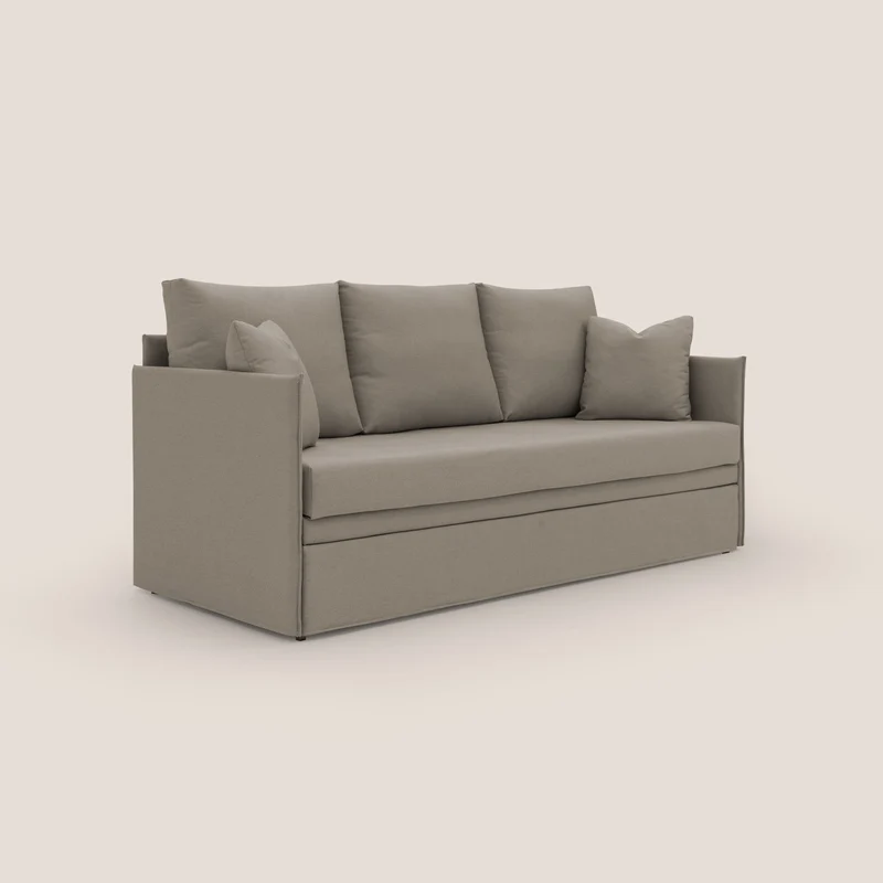 Brera Canapé duplex avec lits jumeaux et tissu effet coton imperméable T13 Taupe tortora