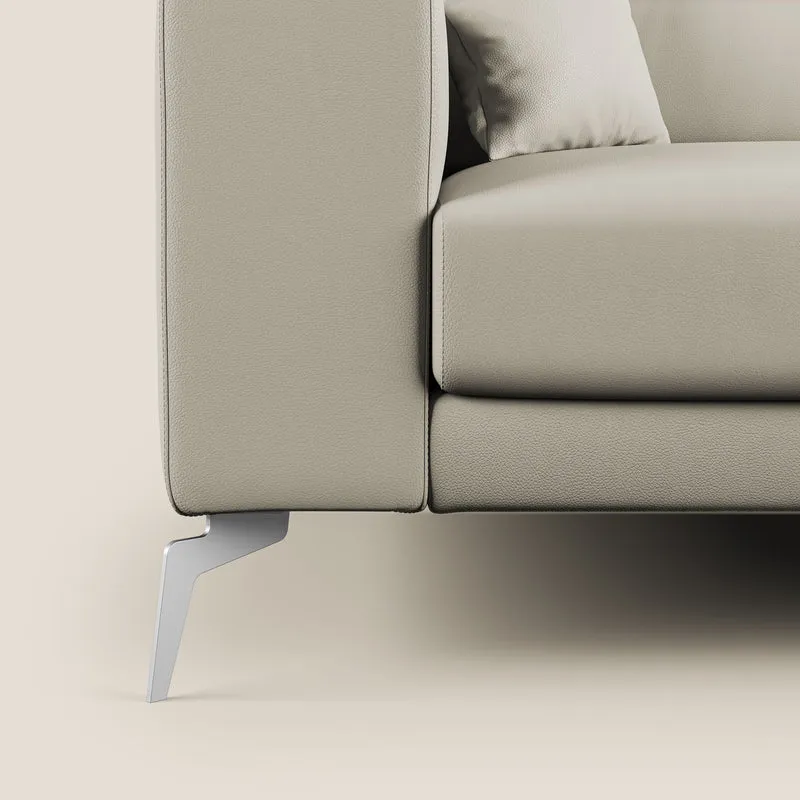Blade Canapé d'angle moderne avec têtières inclinables en Similicuir T04 Taupe tortora