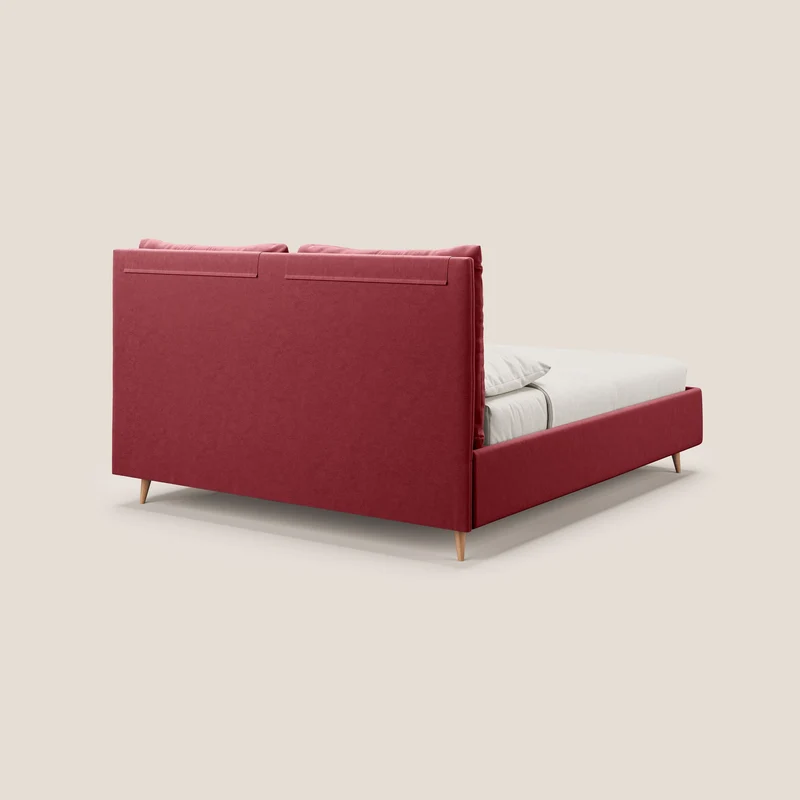 Nathan lit coffre avec coussins réglables et poches en microfibre velours imperméable T09 rouge