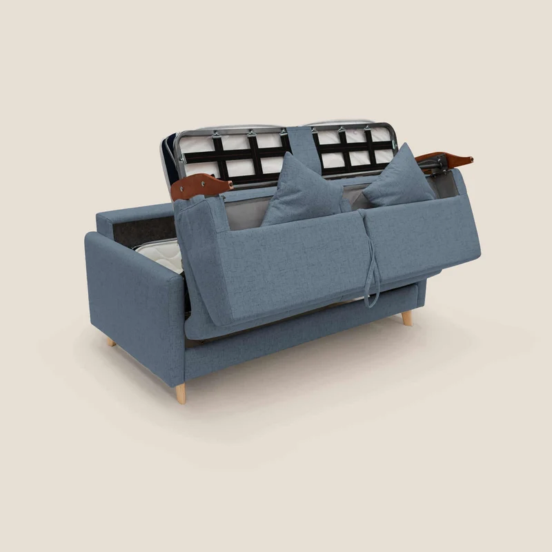 Edgar canapé convertible en tissu FELIS imperméable T03 bleu