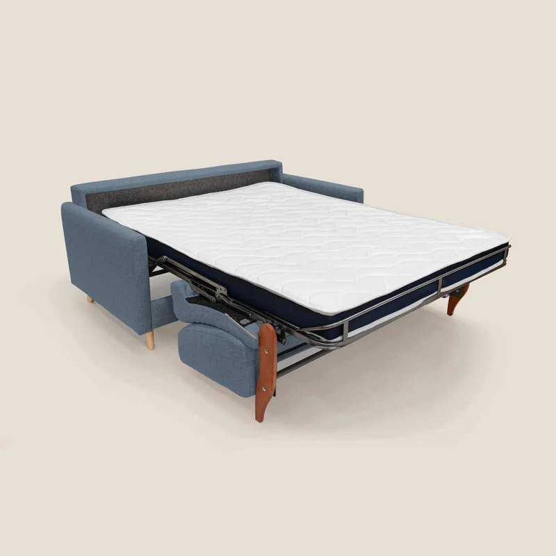 Edgar canapé convertible en tissu FELIS imperméable T03 bleu