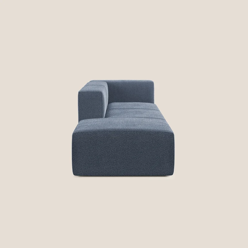 Nettuno canapé moderne modulable en bouclette douce T07 bleu