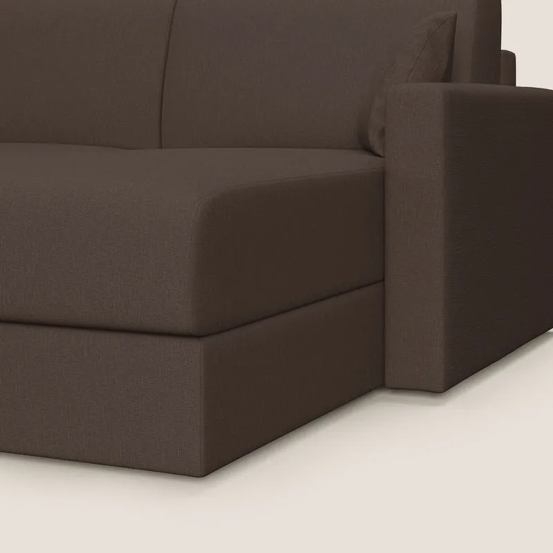 Chris Canapé d'angle 5 places en tissu imperméable T13 marron