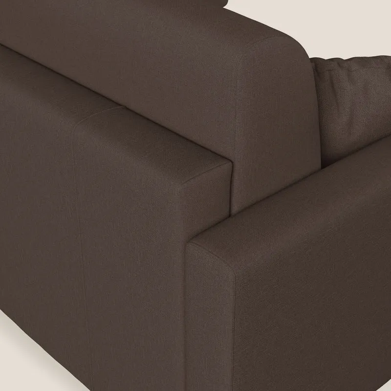 Chris Canapé d'angle 5 places en tissu imperméable T13 marron