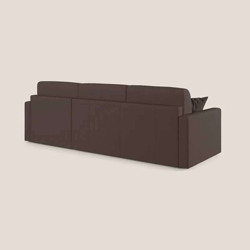 Chris Canapé d'angle 5 places en tissu imperméable T13 marron