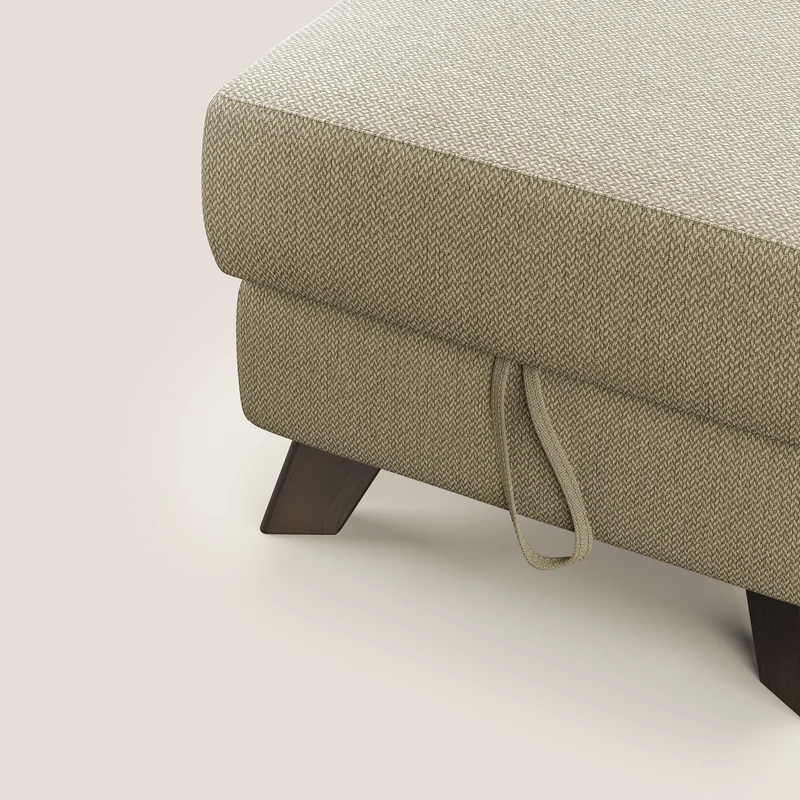Moon Pouf coffre aux pieds hauts en tissu détachable avec l'eau T05 chameau