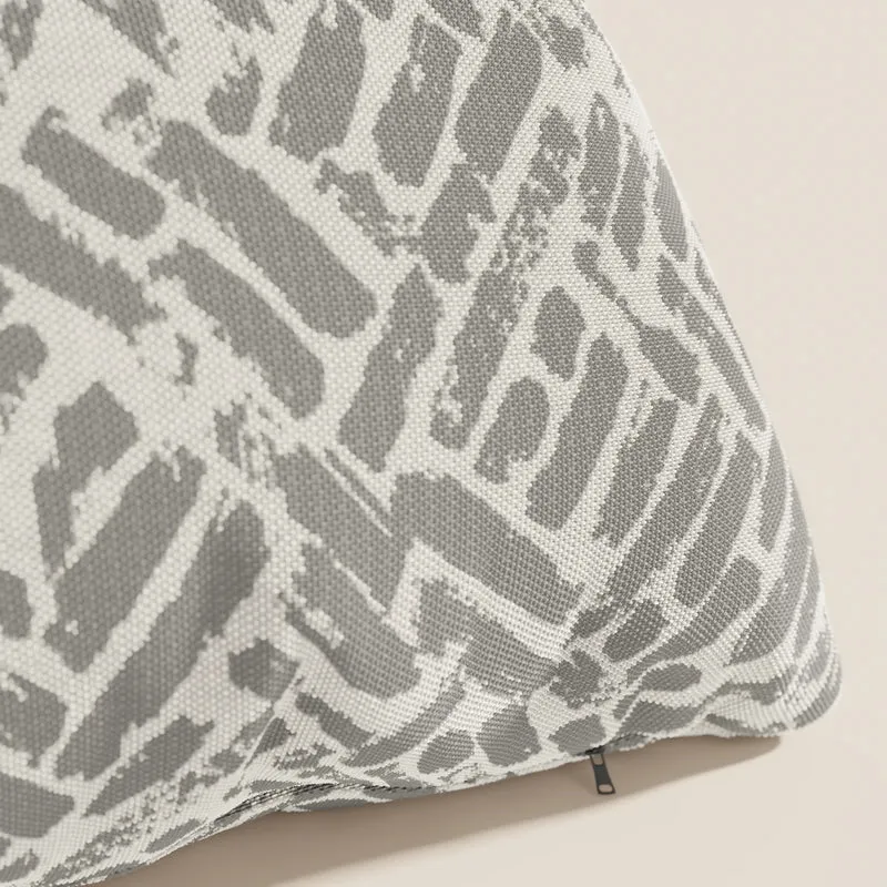 Brick coussins géométriques en tissu hydrofuge gris