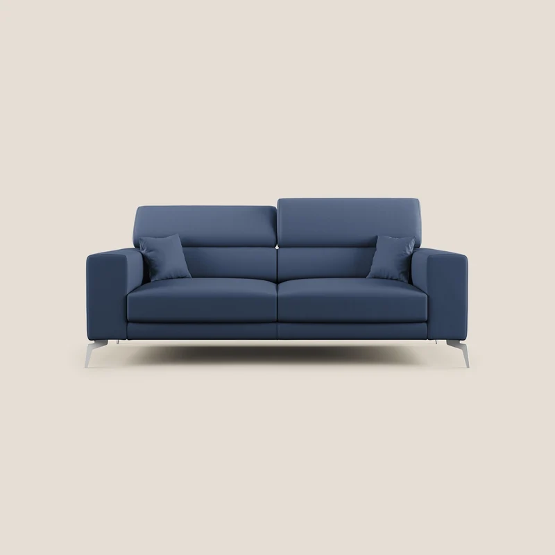 Blade Canapé moderne avec têtières inclinables en Similicuir T04 bleu