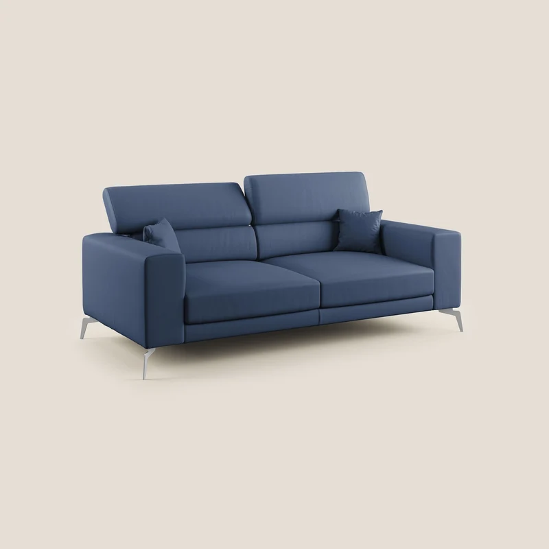 Blade Canapé moderne avec têtières inclinables en Similicuir T04 bleu