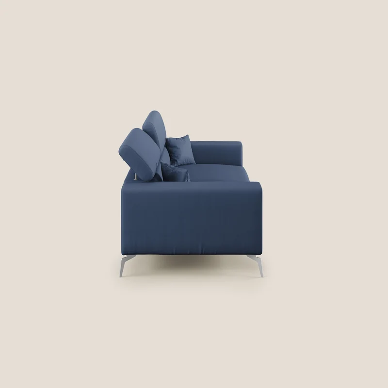 Blade Canapé moderne avec têtières inclinables en Similicuir T04 bleu