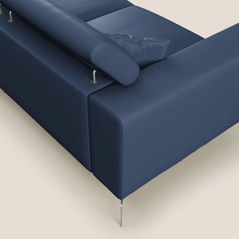Blade Canapé moderne avec têtières inclinables en Similicuir T04 bleu
