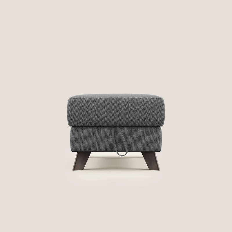Moon Pouf coffre aux pieds hauts en tissu détachable avec l'eau T05 anthracite