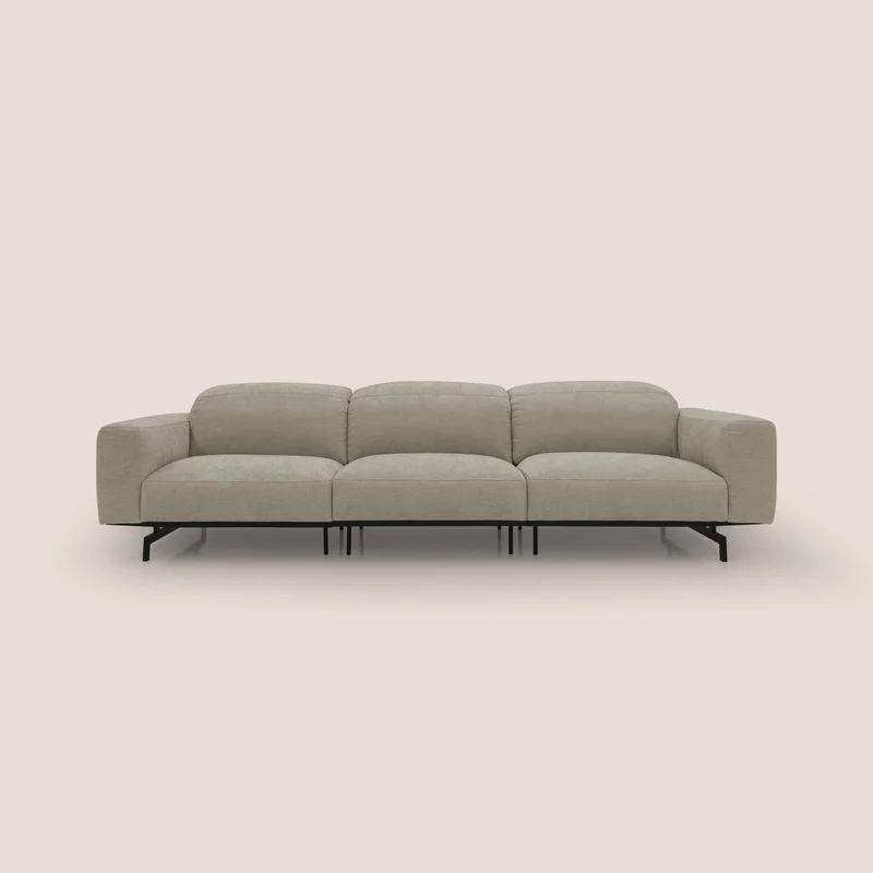 Sakura canapé modulaire 3 places en tissu flammé doux et imperméable T14 Taupe tortora