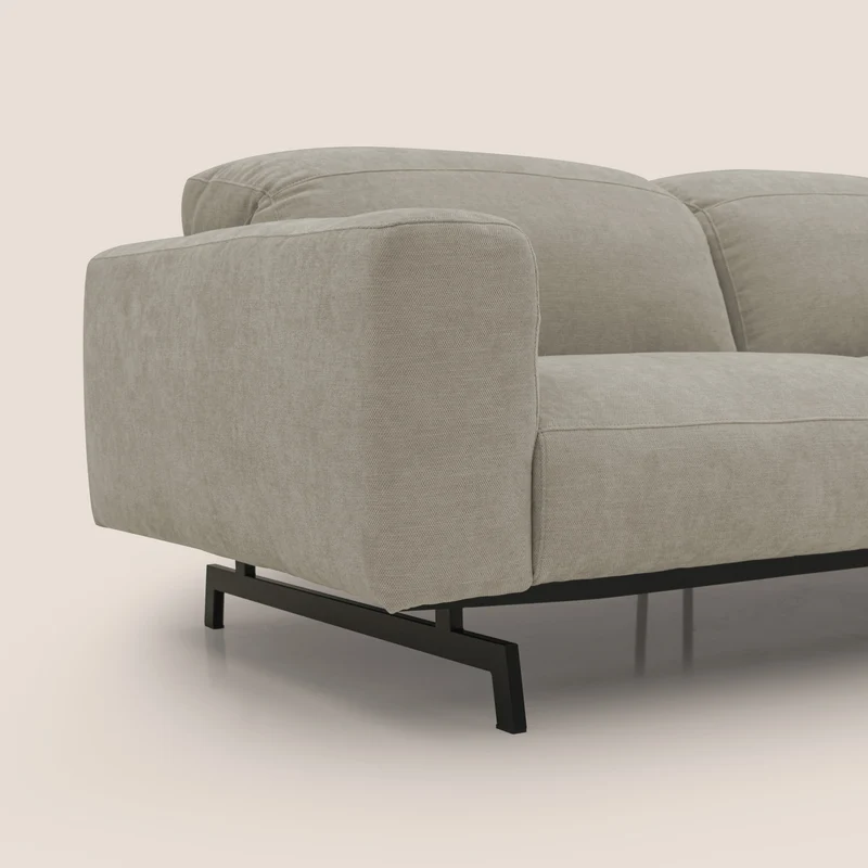Sakura canapé modulaire 3 places en tissu flammé doux et imperméable T14 Taupe tortora